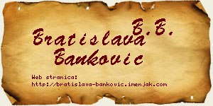 Bratislava Banković vizit kartica